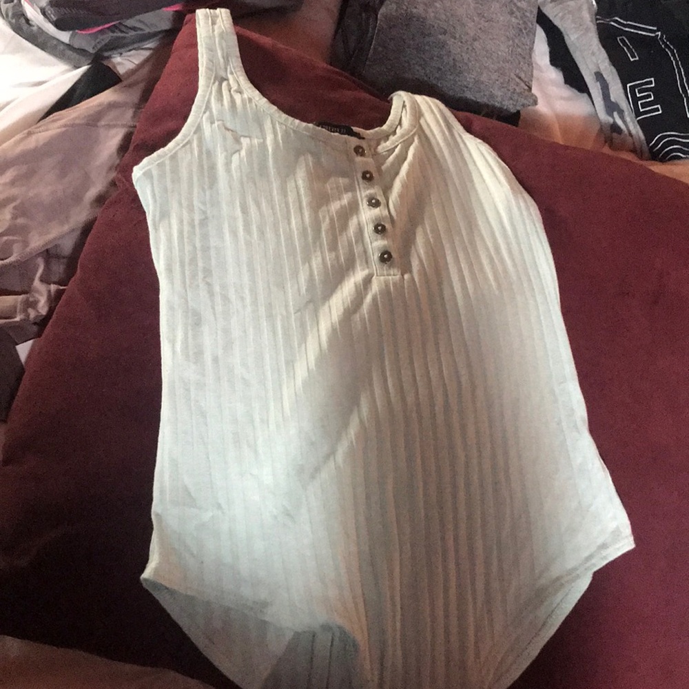 Aqua button bodysuit